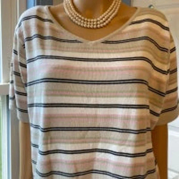 Villager Signature Liz Claiborne Casual Beach Summer Top Women Plus Size 1/1X - Picture 5 of 5